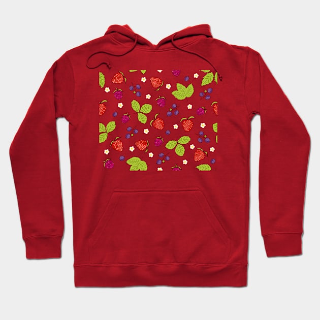 berry mix raspberry strawberry currant Hoodie by LizaAdler